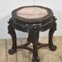 Chinese Rosewood and Marble Side Table