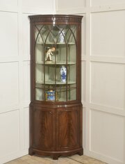 Georgian-Style Mahogany Corner Display Cabinet 