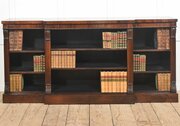 Large Regency Period Rosewood Breakfront Open Bookcase