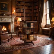 Late 19th Century Oak Revolving Bookcase By Trubner
