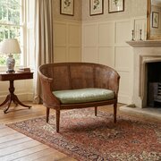 Louis XVI Revival Walnut Caned Settee