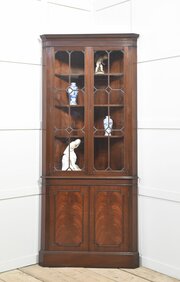 Mahogany Glazzed Corner Cupboard