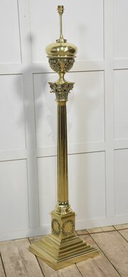 Monumental Brass Standard Lamp By Hinks