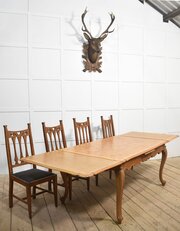 Oak Parquetry Draw Leaf Table