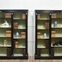 Pair of Ebonised Wedgwood open bookcases