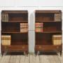Pair of Mahogany Inlaid Open Bookcases