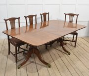 Regency Mahogany Twin Pillar Dining Table