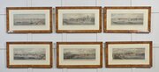 Set Of Six Framed Coloured Prints Of Views Of The River 