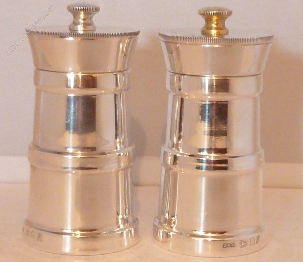 Antiques Atlas Silver Cruet Set Salt And Pepper Grinders Mills