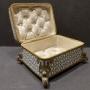 19thC French Bronze Champleve Enamel Jewellery Box