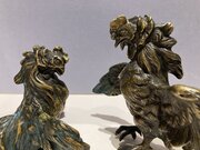 Franz Bergman Cold Painted Bronze Fighting Cocks