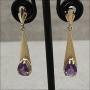 9ct Gold Amethyst Drop Earrings
