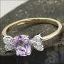 9ct Gold Diamond and Amethyst Ring