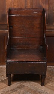 19th Century Childs Oak Lambing Chair