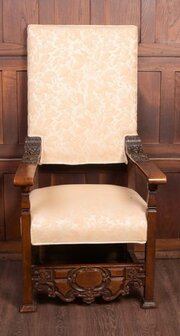Victorian Walnut Throne Chair