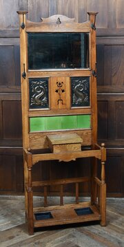 Art Nouveau Oak Hall Stand