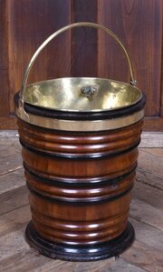 Dutch Fruitwood And Ebony Peat Bucket