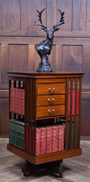 edwardian mahogany revolving bookcase Edwardian Mahogany Revolving Bookcase