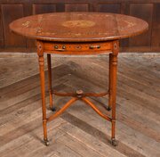 Edwardian Neoclassical Drop-Leaf Table
