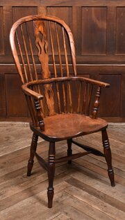 Edwardian Oak And Elm Windsor Armchair