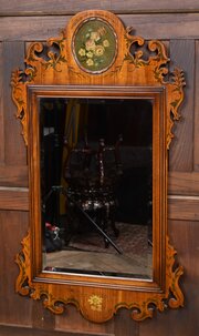 Edwardian Walnut Wall Mirror 