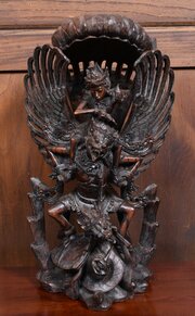 Hand Carved Wooden Sculpture Of Garuda
