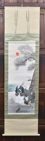 Hand Painted Japanese Hanging Scroll