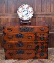 Japanese Cedar Wood Tansu Chest