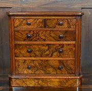 Miniature Victorian Walnut Chest Of Drawers