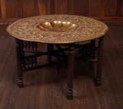 Moroccan Brass Tray Table