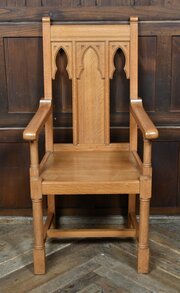 Oak Chapel Throne Chair