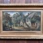 Oil on Canvas of Rustic Village Scene