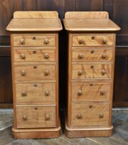 Pair Of Victorian Satin Birch Bedside Drawers