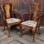 Pair Of Victorian Walnut Arm-chairs