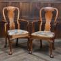 Pair Of Victorian Walnut Armchairs