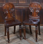 Pair Of 19th Century Mahogany Hall Chairs
