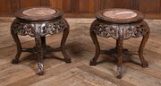 Pair Of Chinese Marble?Top Stands