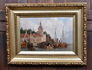 Unsigned Oil Painting Of Oudehoofpoort, Rotterdam 