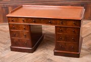Victorian Flame Mahogany Pedestal Desk 