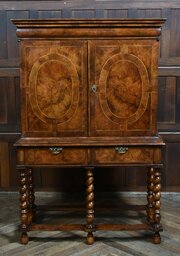 William And Mary Walnut Cabinet On Stand