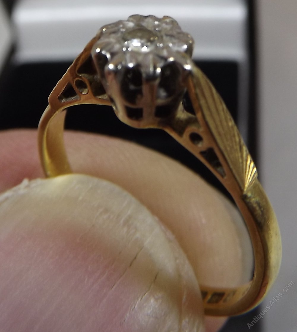 Antiques Atlas Vintage 18ct Gold Diamond Solitaire Ring