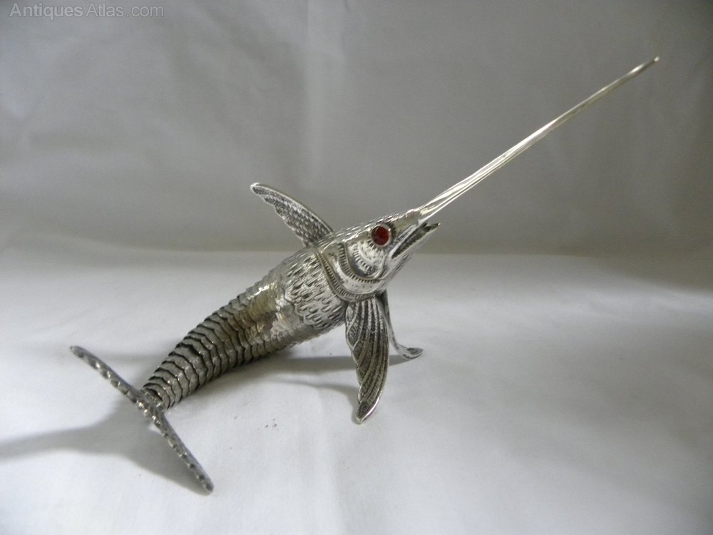Antiques Atlas Silver Plated Articulated Sword Fish