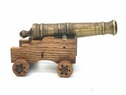 Brass Barrelled Ship Of The Lines Cannon & Carriag