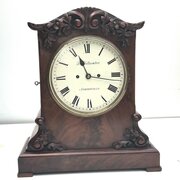 Bracket Clock Mahogany Cased Twin Fusse Regency