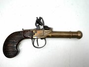 Flintlock Brass Cannon Barrel Overcoat Pistol