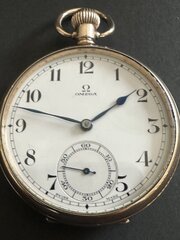 Omega 10ct Gold Plated Pocket Watch 15 Jewels 1930