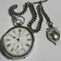 Swiss Silver Pocket Watch with Albert Chain c1900