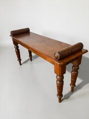 19th Century Walnut Hall Bench By Shoolbred & Co