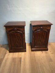 Antique Pair Of Mahogany Pedestal Cabinets C1850