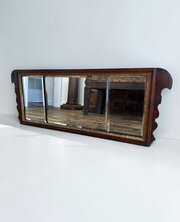 George 1st Walnut & Parcel Gilt Triple Plate Mirror
